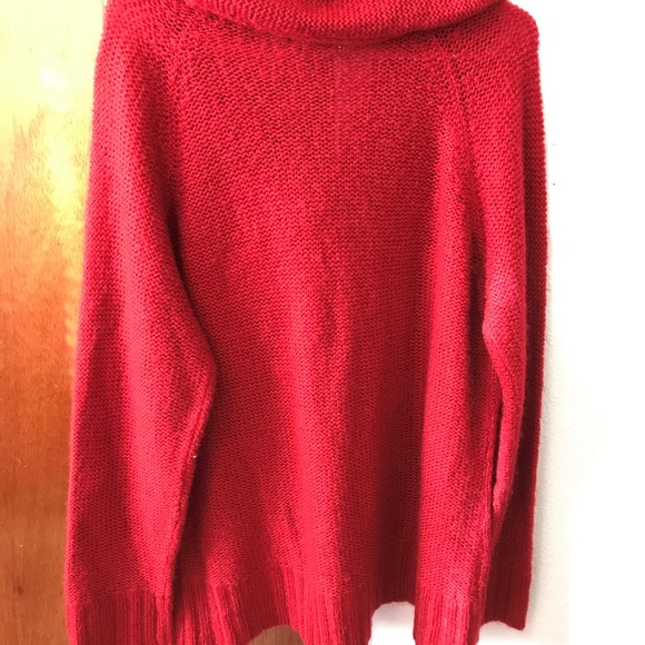 SOLD 3X Red knitted cowl-neck sweater - Picture 3 of 4
